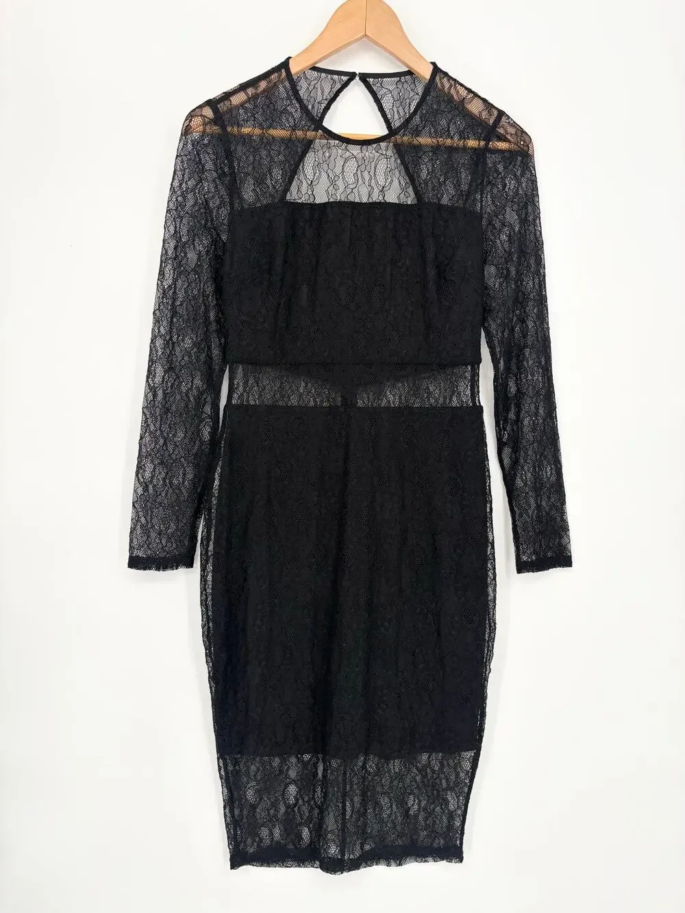 Ali & Jay Black Lace Stretch Cutout Dress Size M